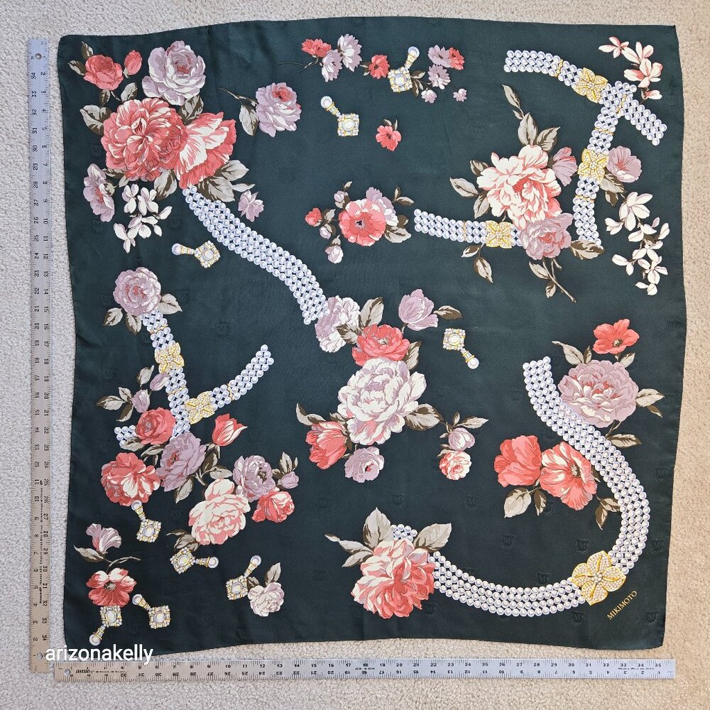 Mikimoto Silk Scarf in Perfect Condition Rare